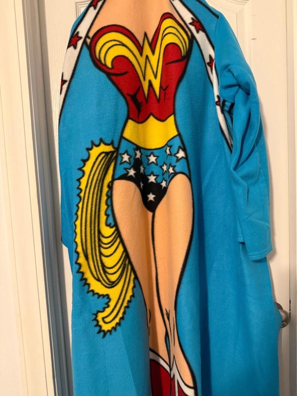 Wonder Woman Fleece Snuggie - Bright Blue, Red & Yellow